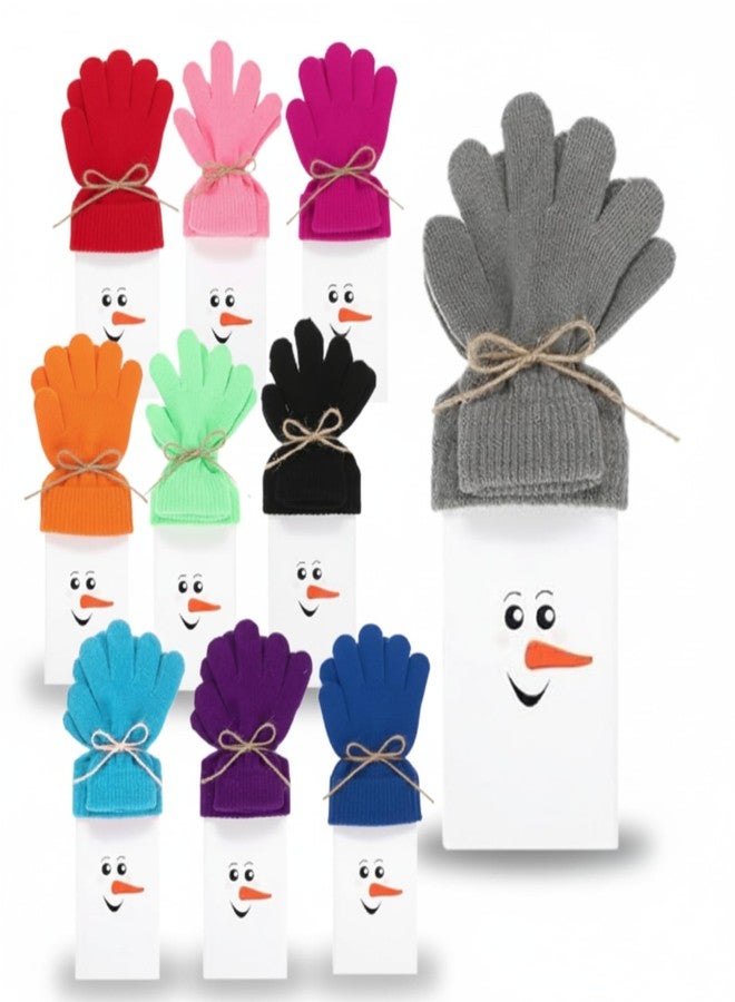 ShinyMatch 10 Pcs Christmas Candy Bar Wrapper with Gloves Snowman Chocolate Bar Kit Candy Wrappers for Winter Christmas Holiday Favor Supplies (No Chocolate) (Bright Style) - Image 1